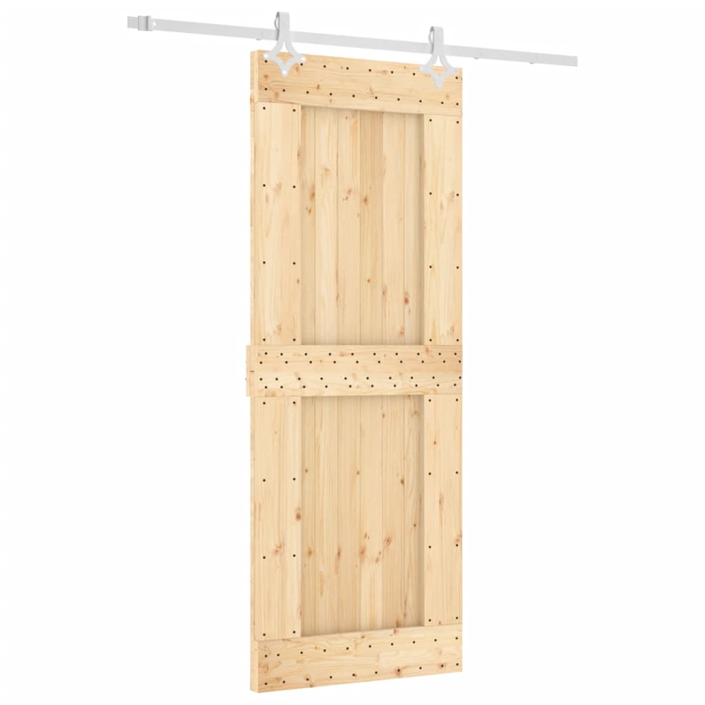 Puerta corredera con herrajes madera maciza de pino 80x210 cm - Vetonek