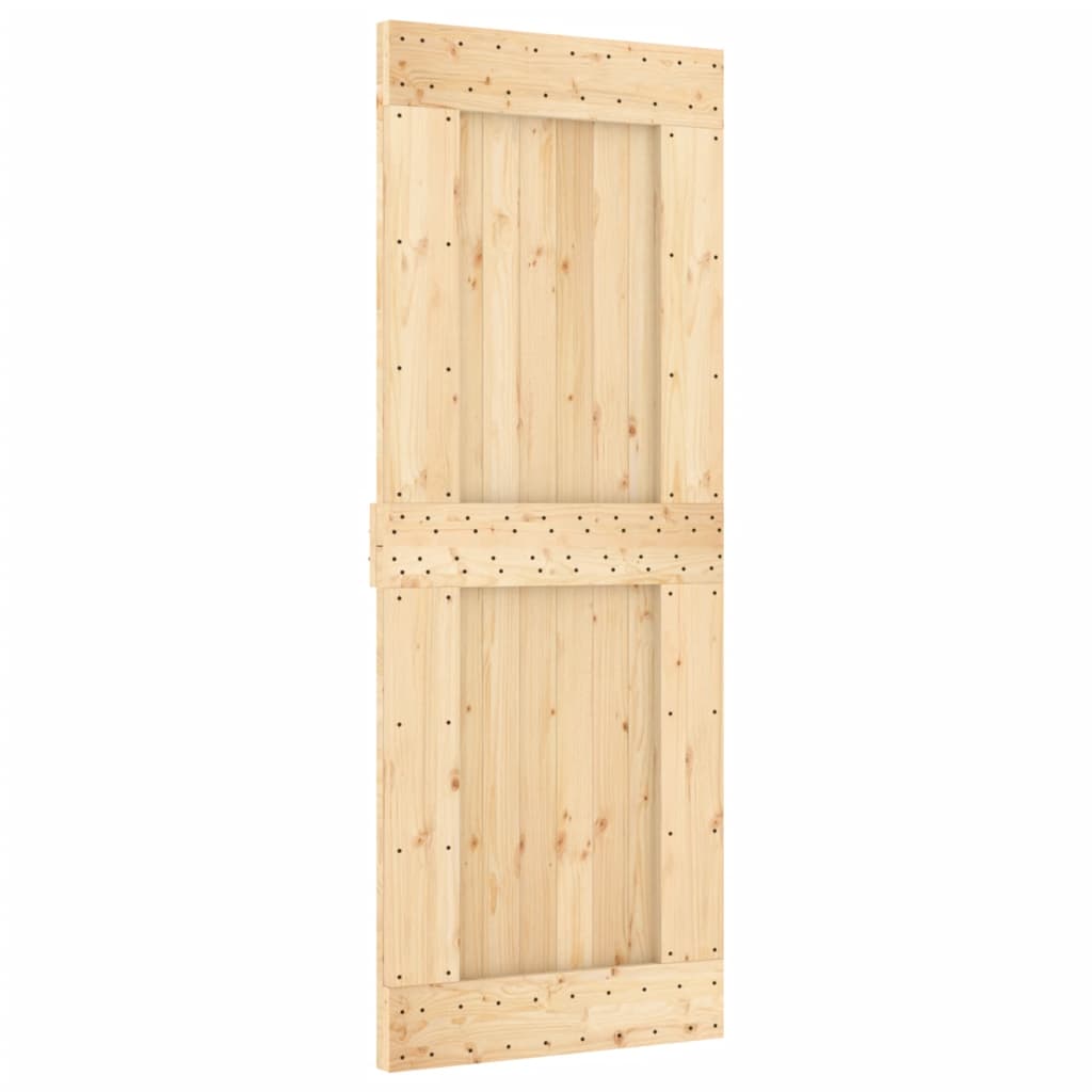 Puerta corredera con herrajes madera maciza de pino 80x210 cm - Vetonek