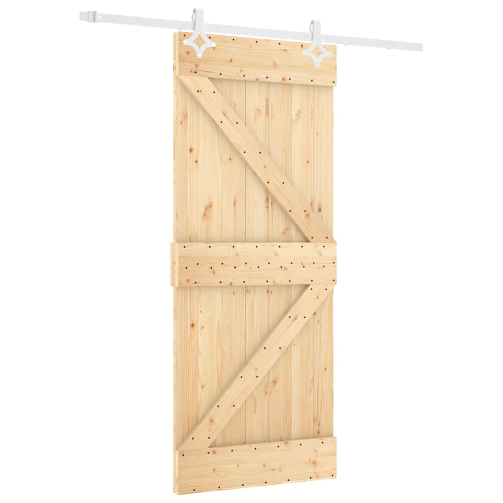 Puerta corredera con herrajes madera maciza de pino 80x210 cm vidaXL