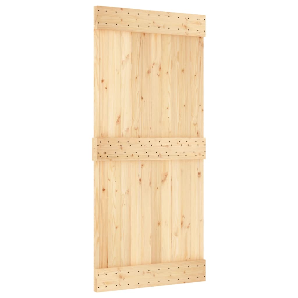 Puerta corredera con herrajes madera maciza de pino 95x210 cm vidaXL