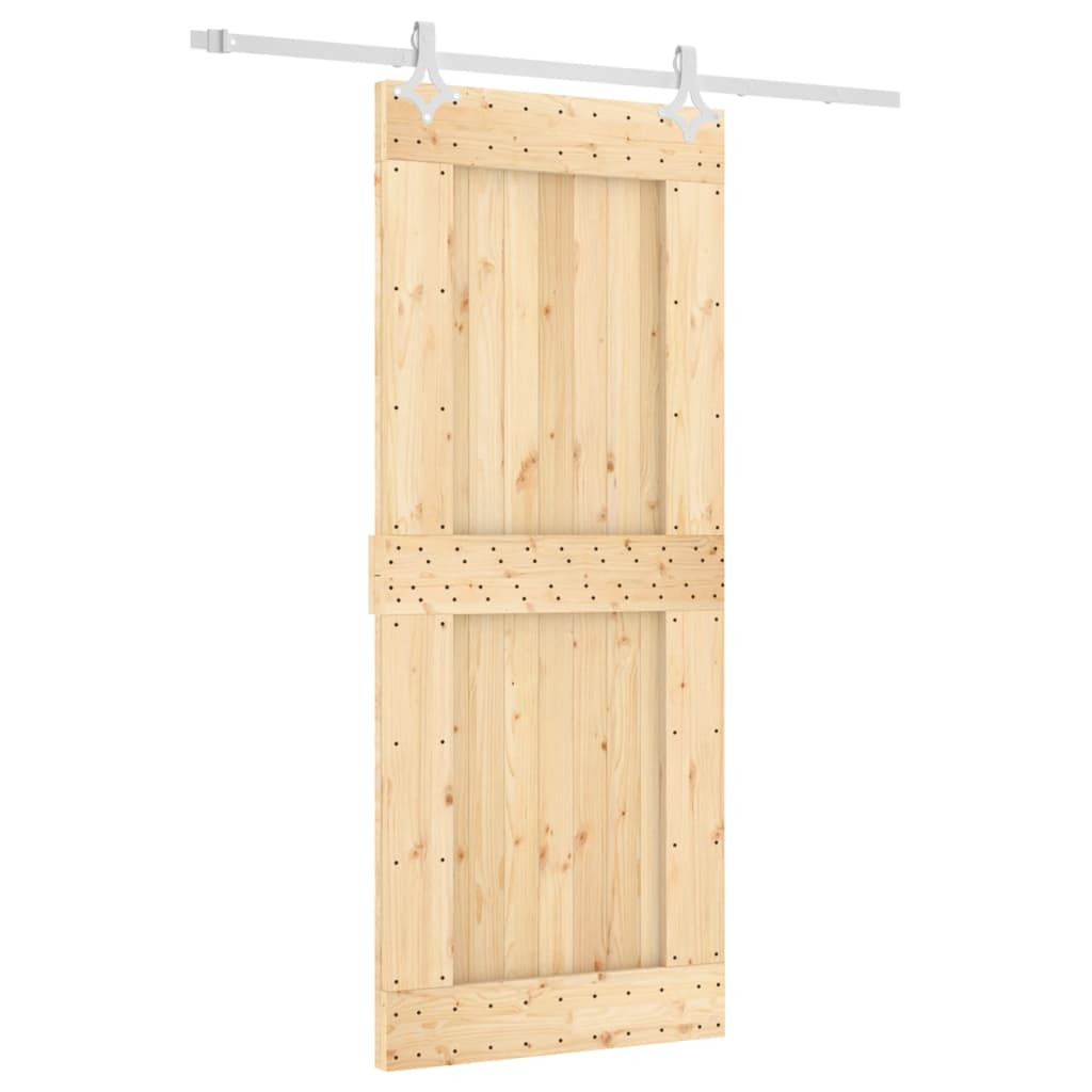 Puerta corredera con herrajes madera maciza de pino 85x210 cm - Vetonek