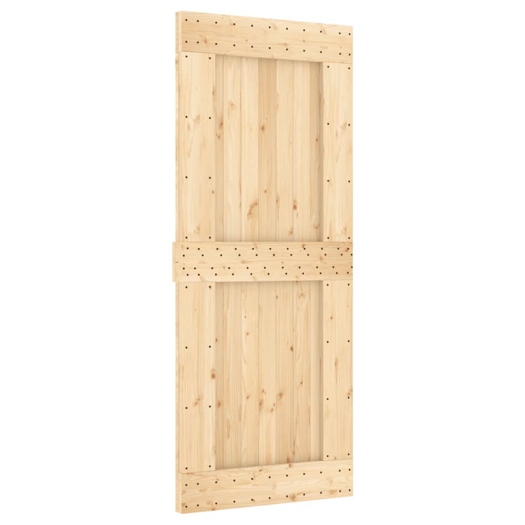 Puerta corredera con herrajes madera maciza de pino 85x210 cm - Vetonek