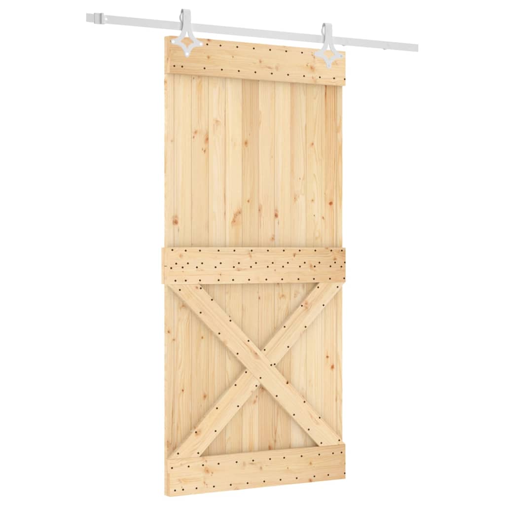 Puerta corredera con herrajes madera maciza de pino 95x210 cm vidaXL