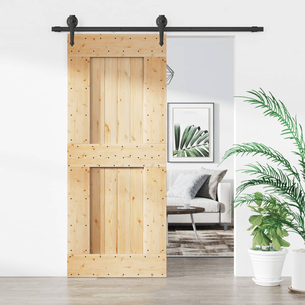 Puerta corredera con herrajes madera maciza de pino 85x210 cm vidaXL