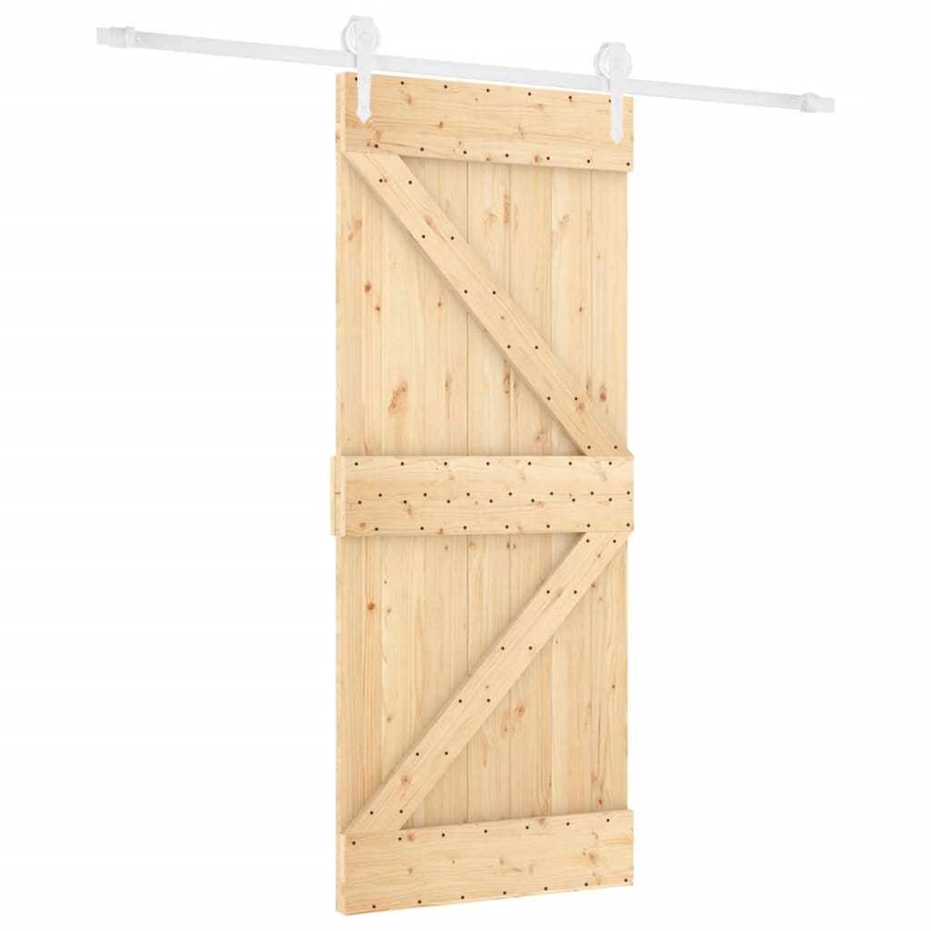 Puerta corredera con herrajes madera maciza de pino 80x210 cm vidaXL