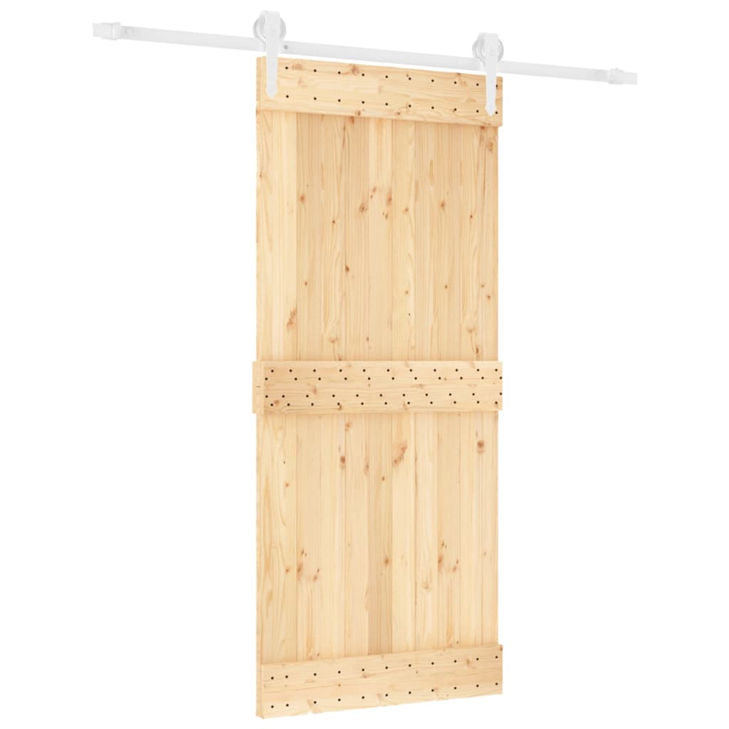 Puerta corredera con herrajes madera maciza de pino 90x210 cm vidaXL