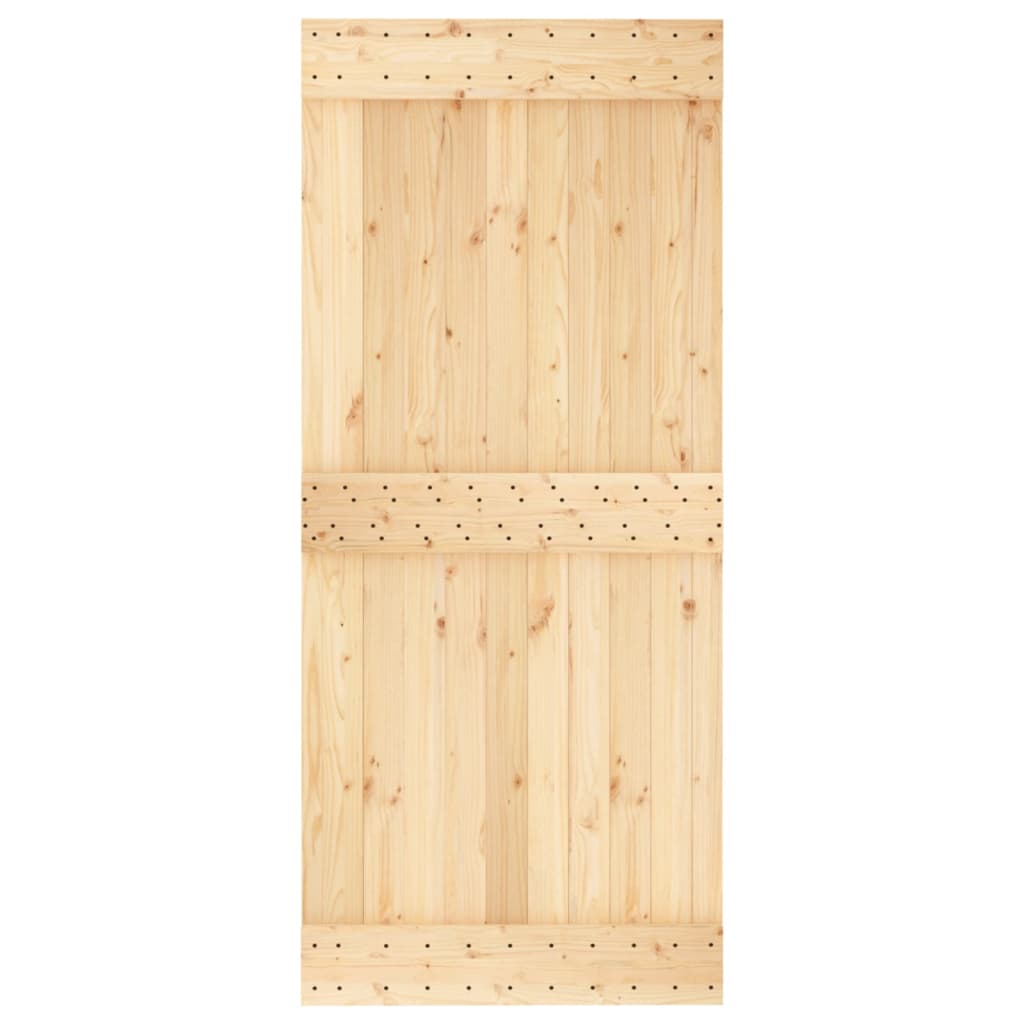 Puerta corredera con herrajes madera maciza de pino 90x210 cm vidaXL