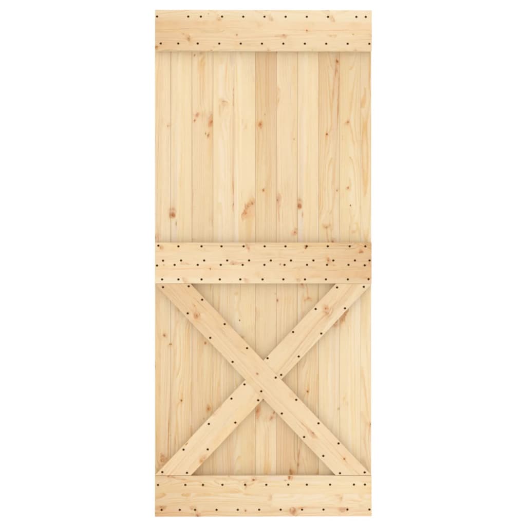 Puerta corredera con herrajes madera maciza de pino 90x210 cm vidaXL