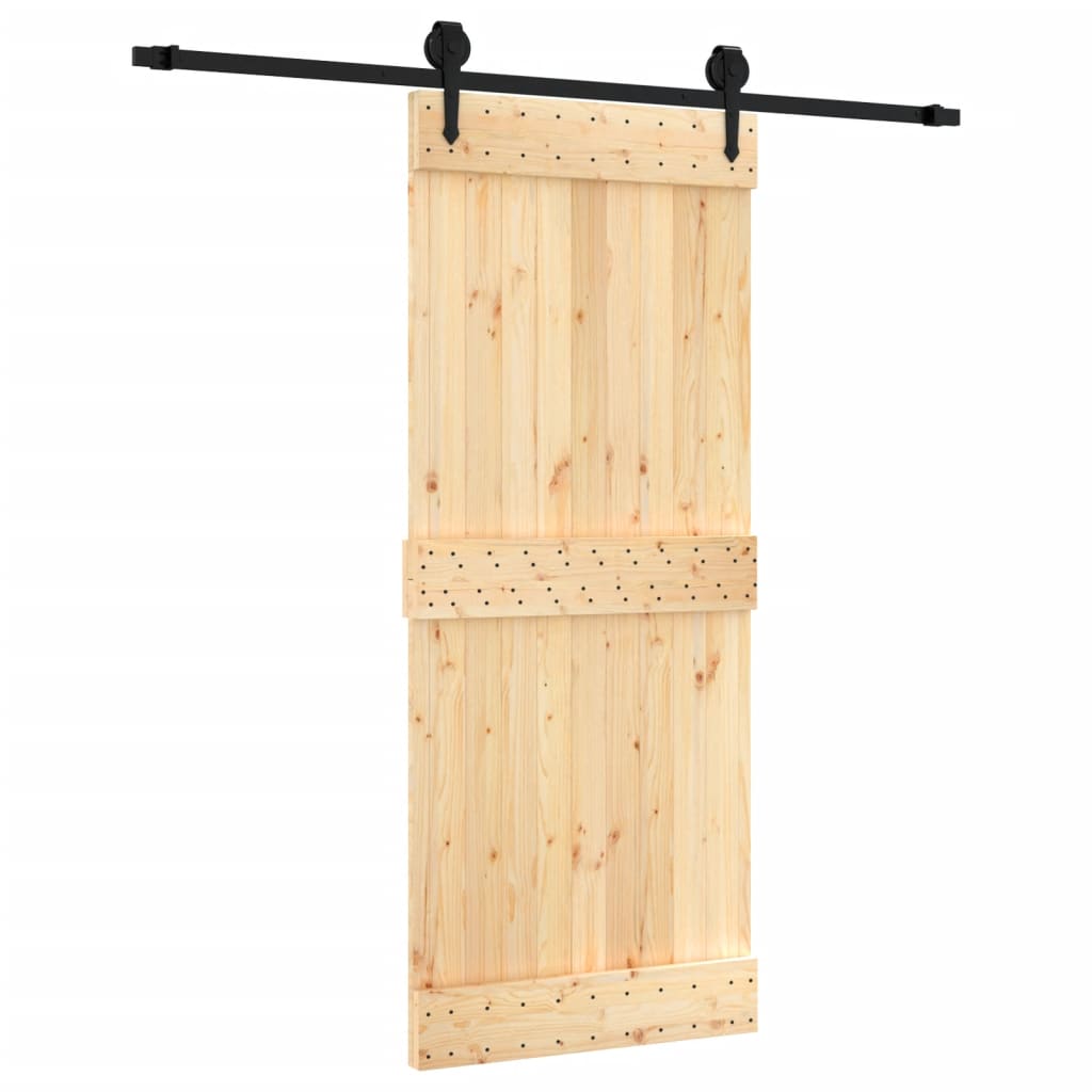 Puerta corredera con herrajes madera maciza de pino 85x210 cm vidaXL