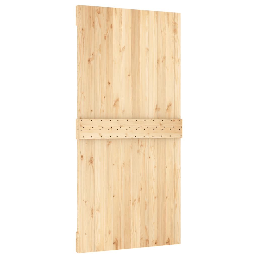 Puerta corredera con herrajes madera maciza de pino 100x210 cm - Vetonek