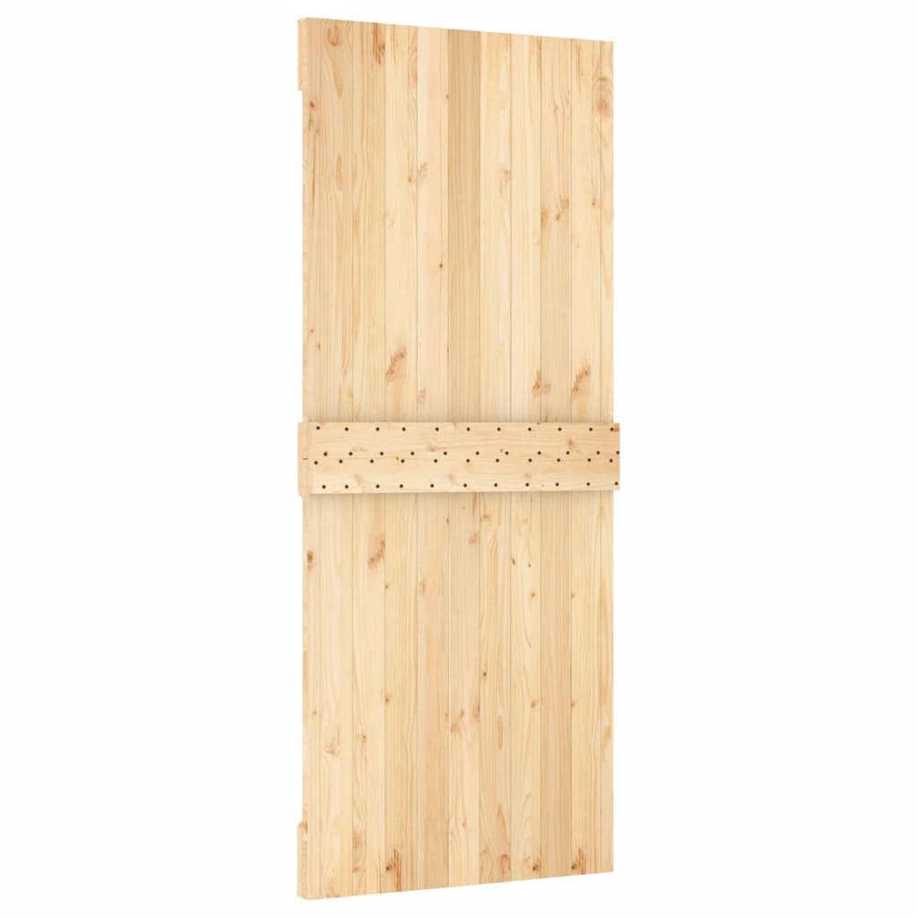 Puerta corredera con herrajes madera maciza de pino 100x210 cm - Vetonek