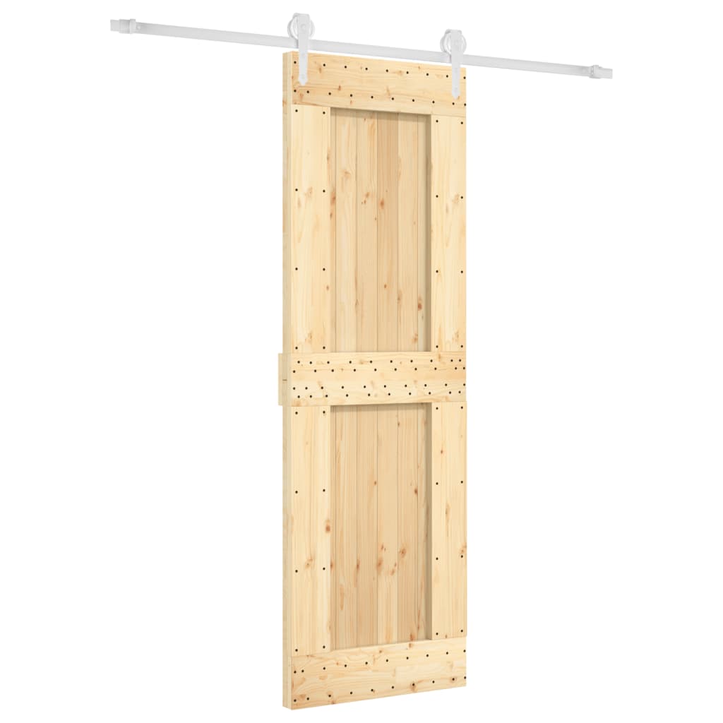 Puerta corredera con herrajes madera maciza de pino 70x210 cm - Vetonek