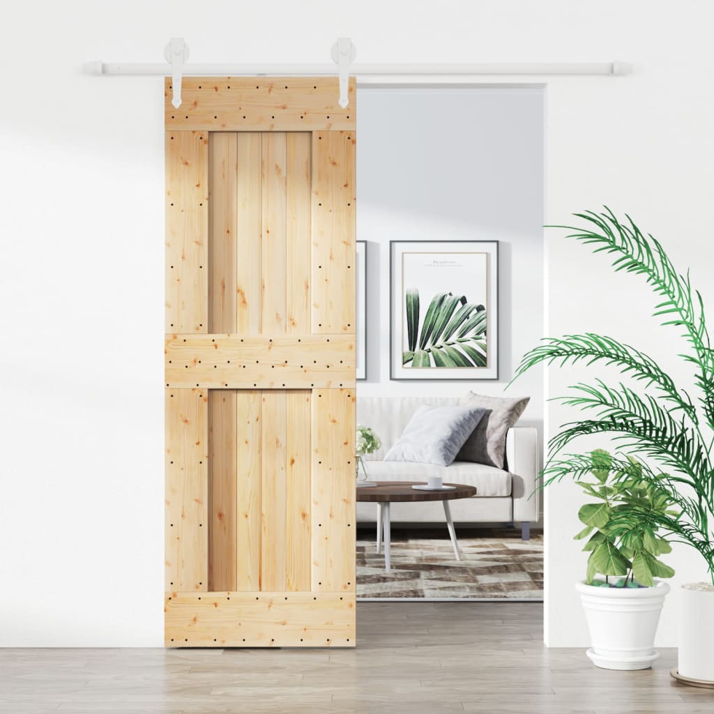 Vetonek Puerta corredera con herrajes madera maciza de pino 70x210 cm