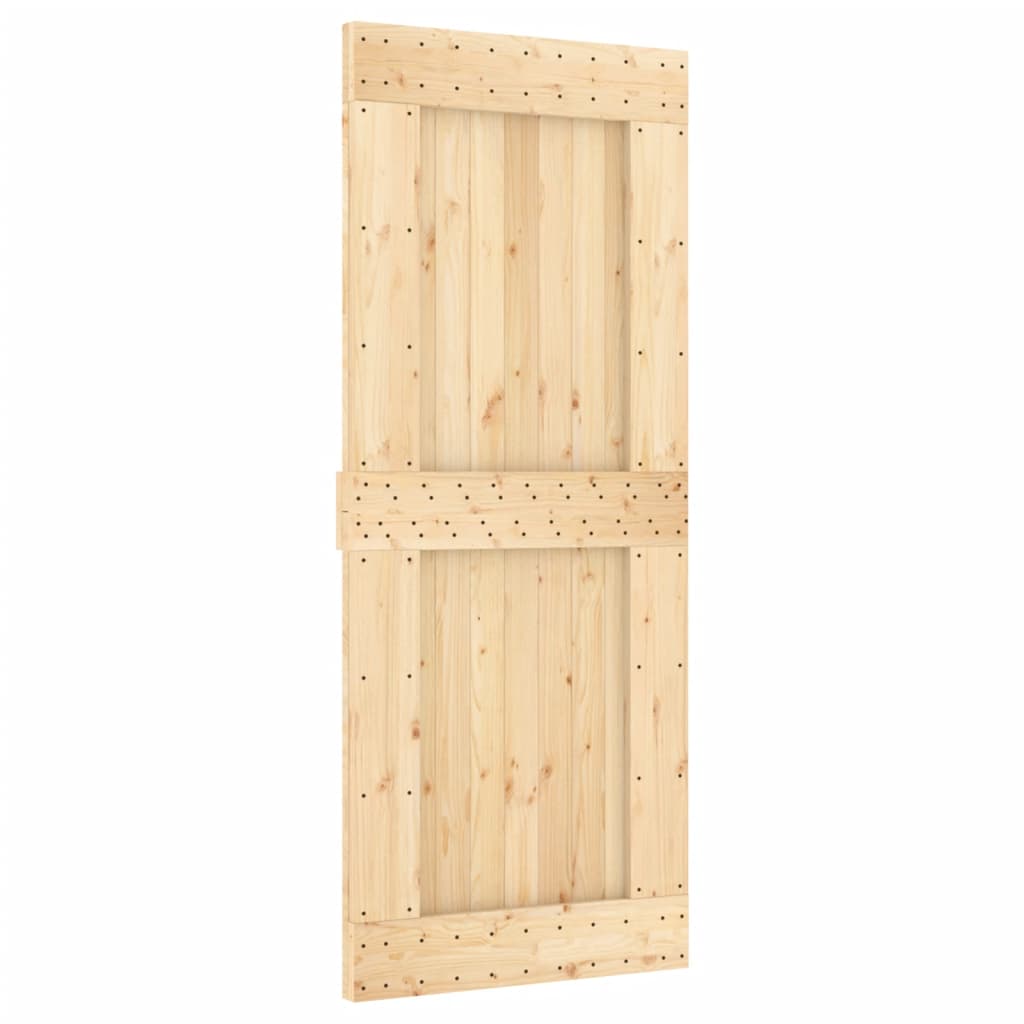 Puerta corredera con herrajes madera maciza de pino 85x210 cm - Vetonek