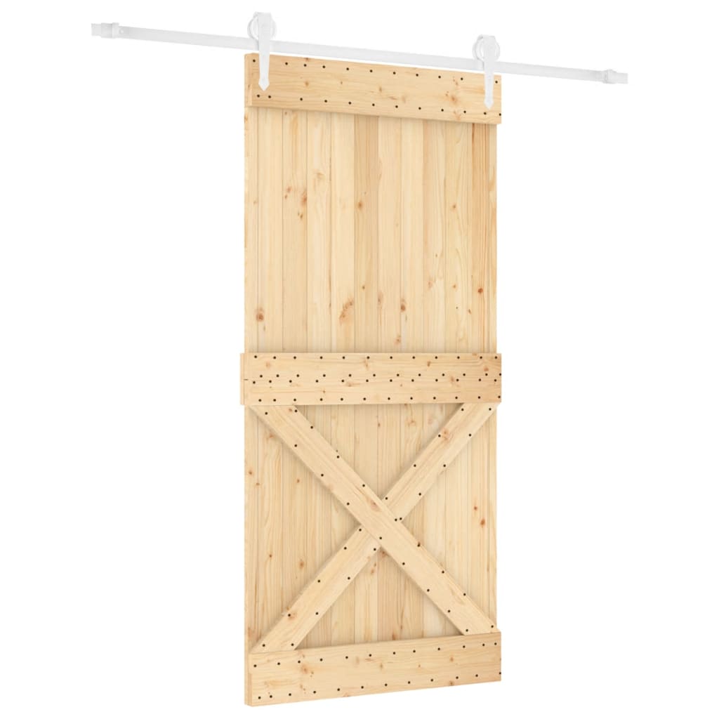 Puerta corredera con herrajes madera maciza de pino 95x210 cm vidaXL