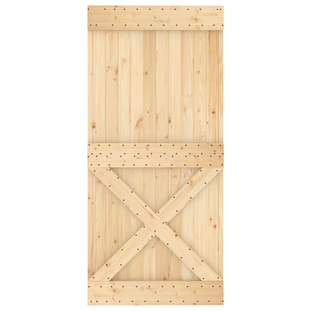 Puerta corredera con herrajes madera maciza de pino 95x210 cm vidaXL