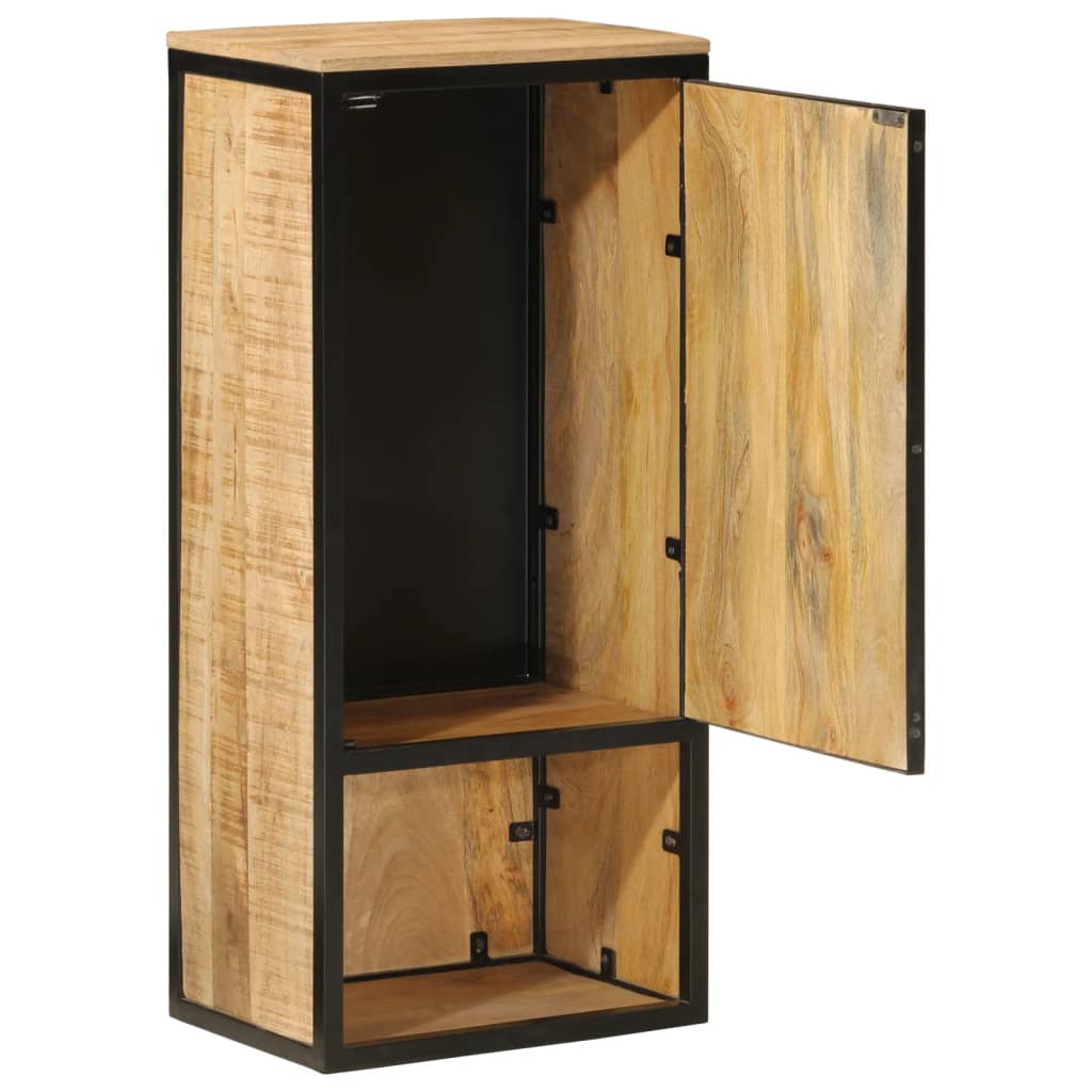 Mueble de baño madera maciza de mango y hierro 40x27x90 cm - Vetonek