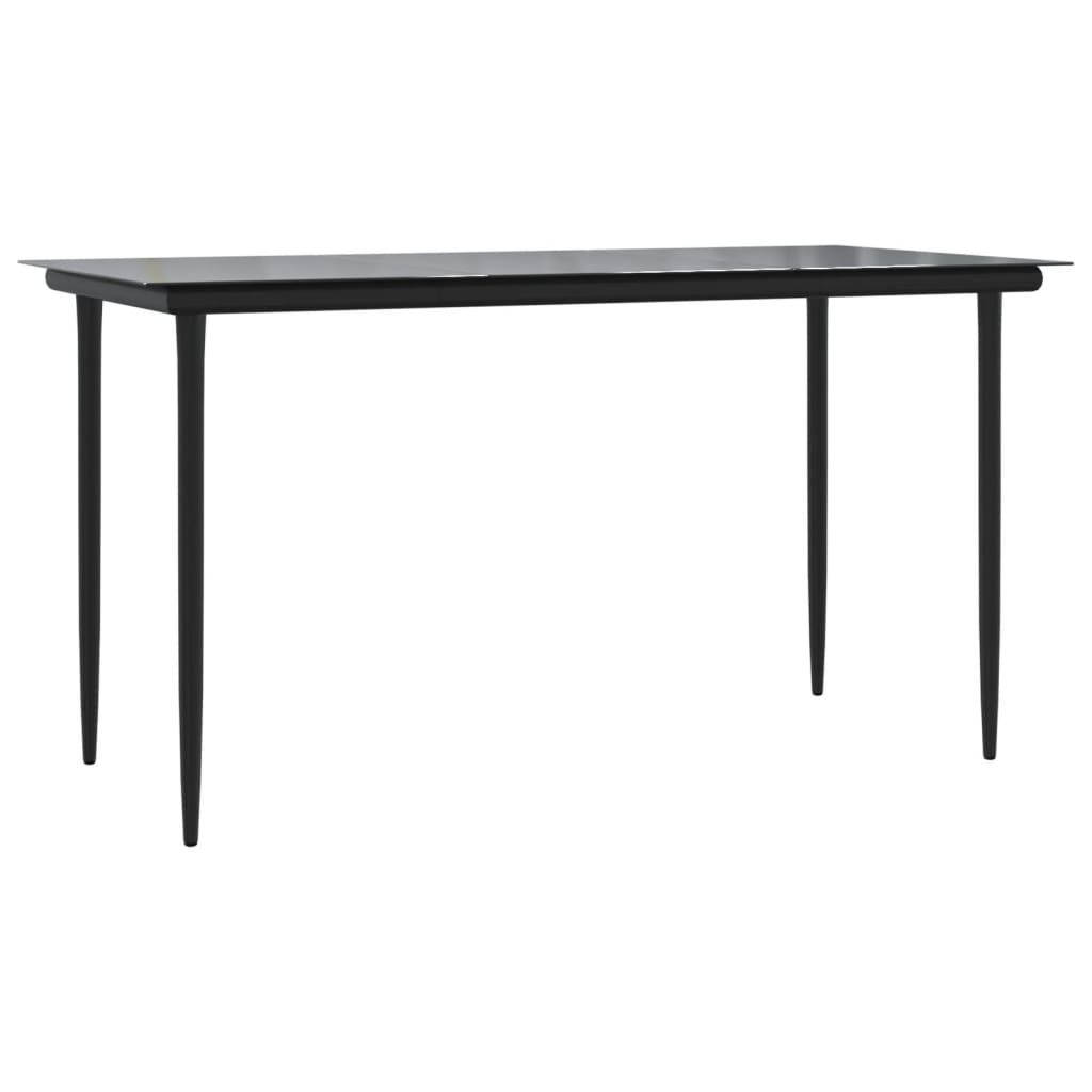 Juego de comedor jardín 5 pzas ratán sintético acero gris negro vidaXL