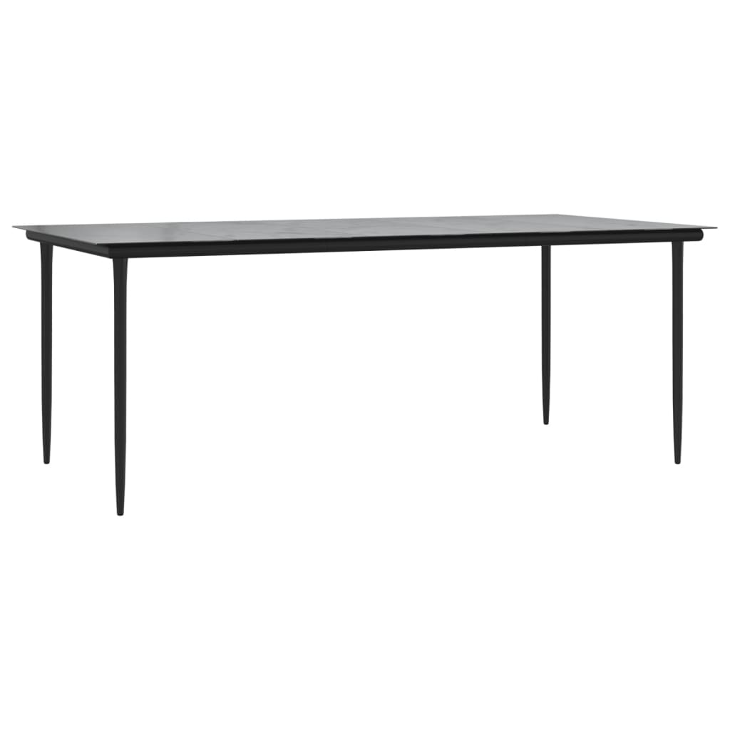 Juego de comedor jardín 7 pzas ratán sintético acero gris negro vidaXL