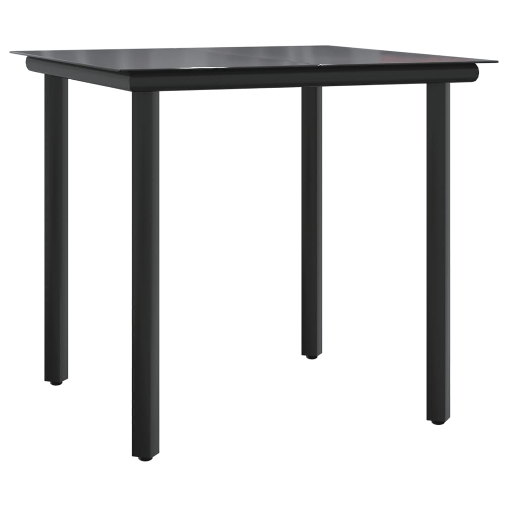 Juego de comedor jardín 3 pzas ratán sintético acero gris negro vidaXL