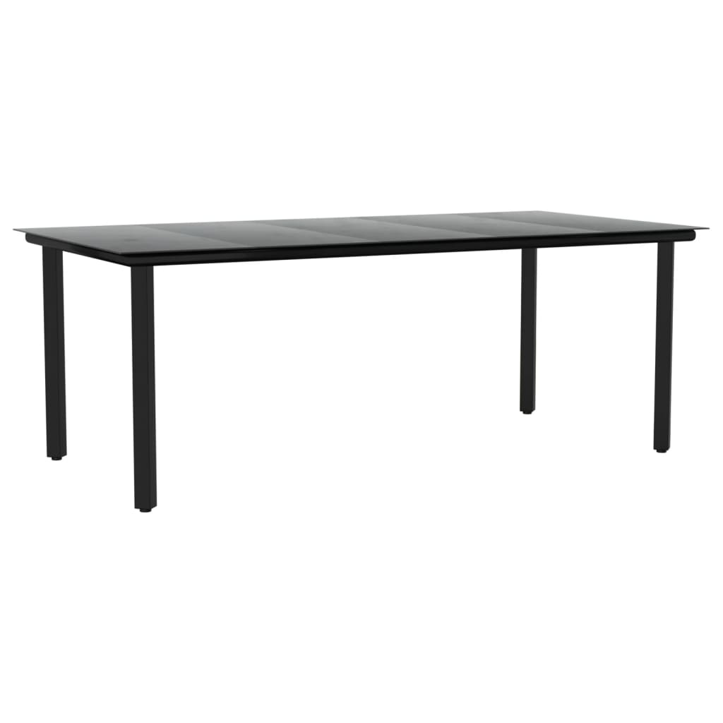 Juego de comedor jardín 9 pzas ratán sintético acero gris negro vidaXL