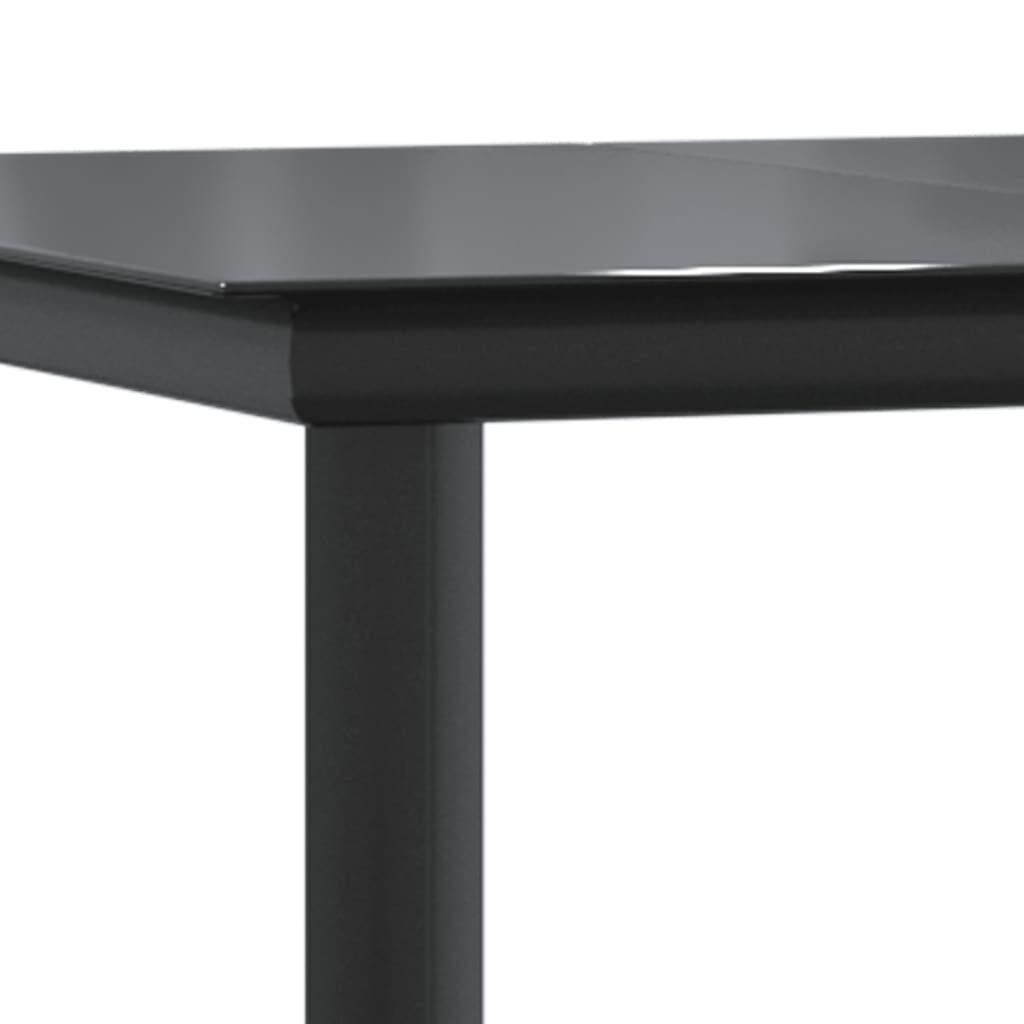 Juego de comedor jardín 9 pzas ratán sintético acero gris negro vidaXL