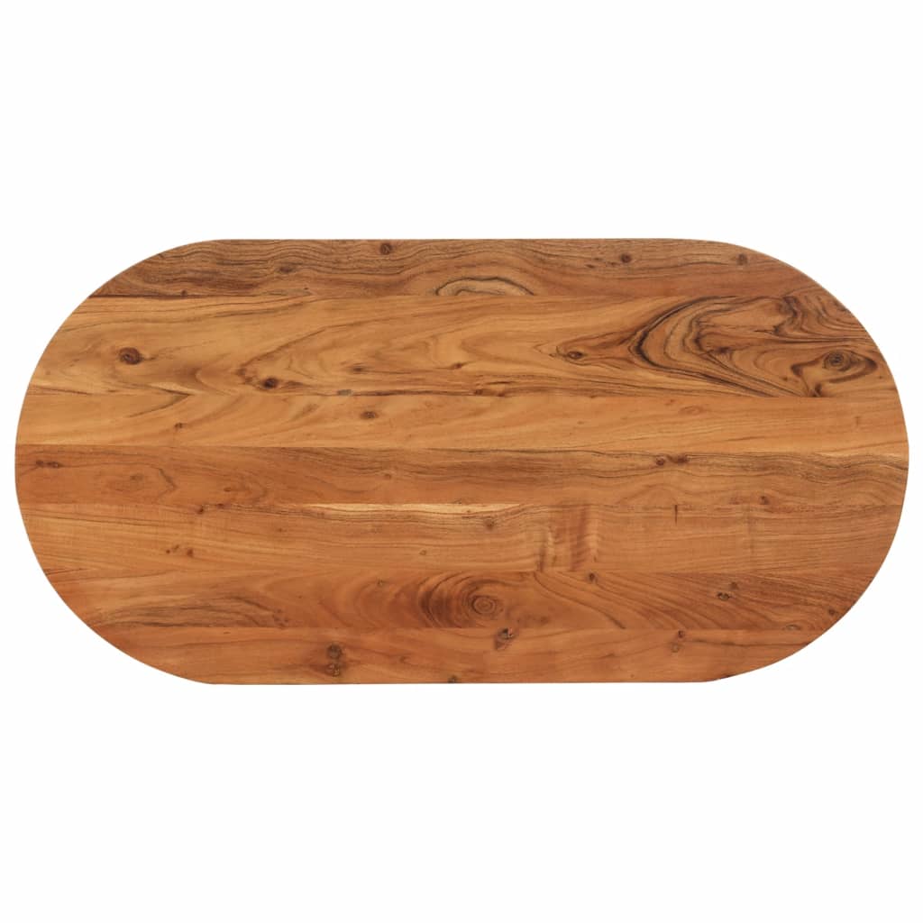 Vetonek Tablero de mesa ovalado madera maciza de acacia 80x40x2,5 cm