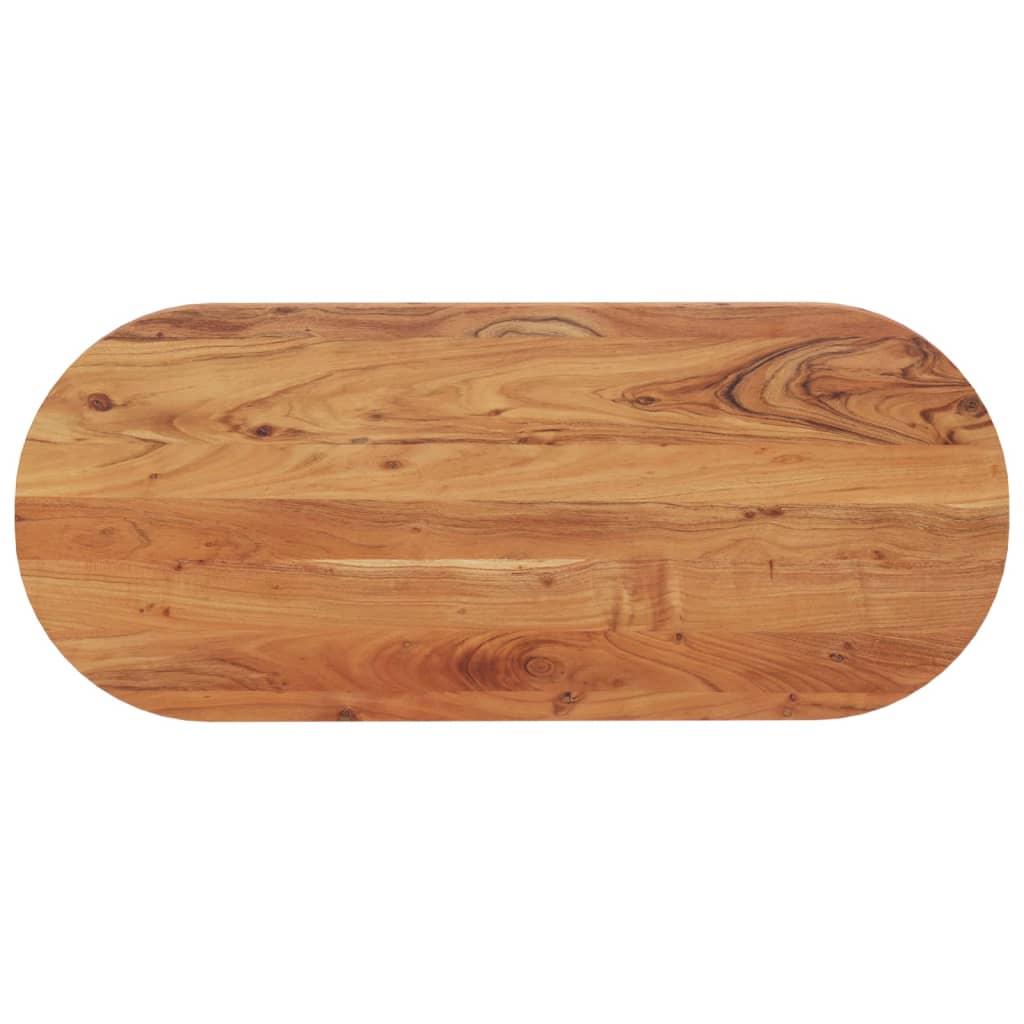 Vetonek Tablero de mesa ovalado madera maciza de acacia 100x40x2,5 cm