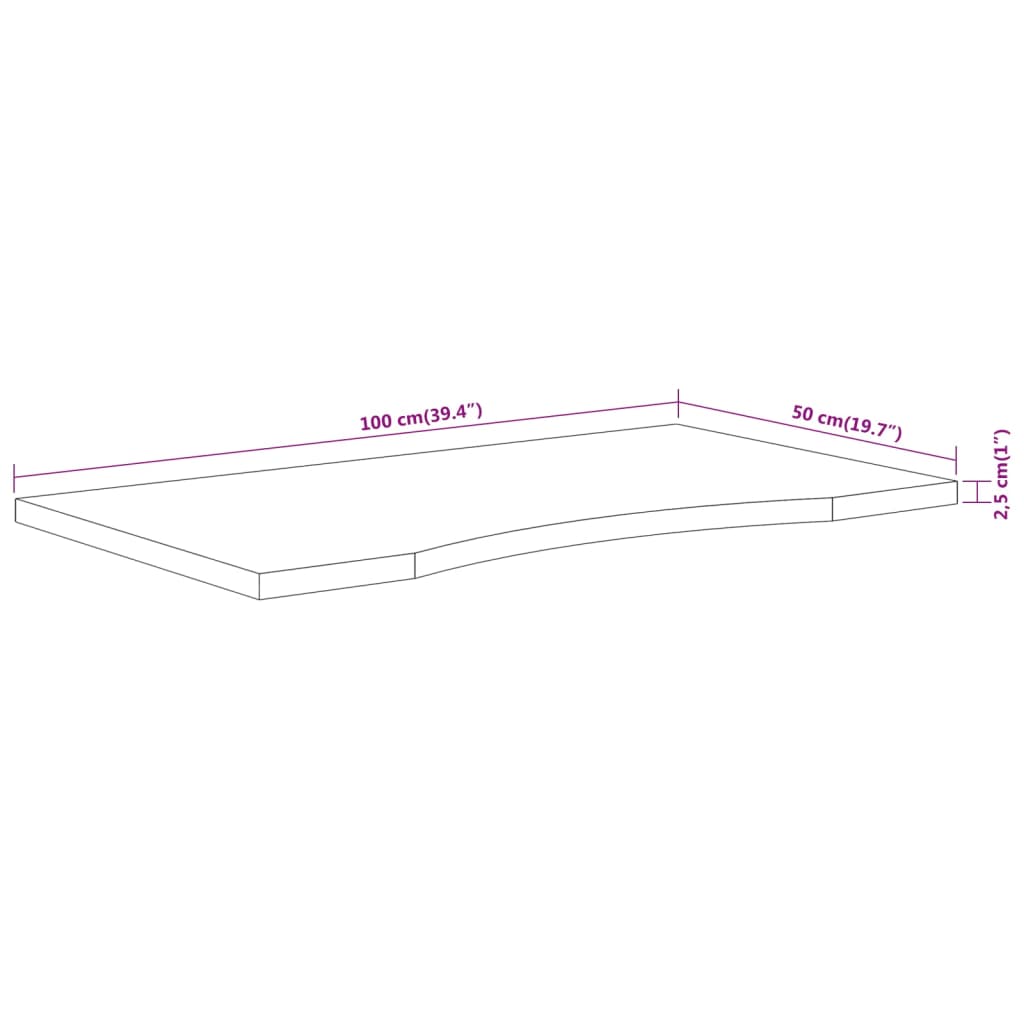 Acci rectangular Acacia 100x50x2.5 cm