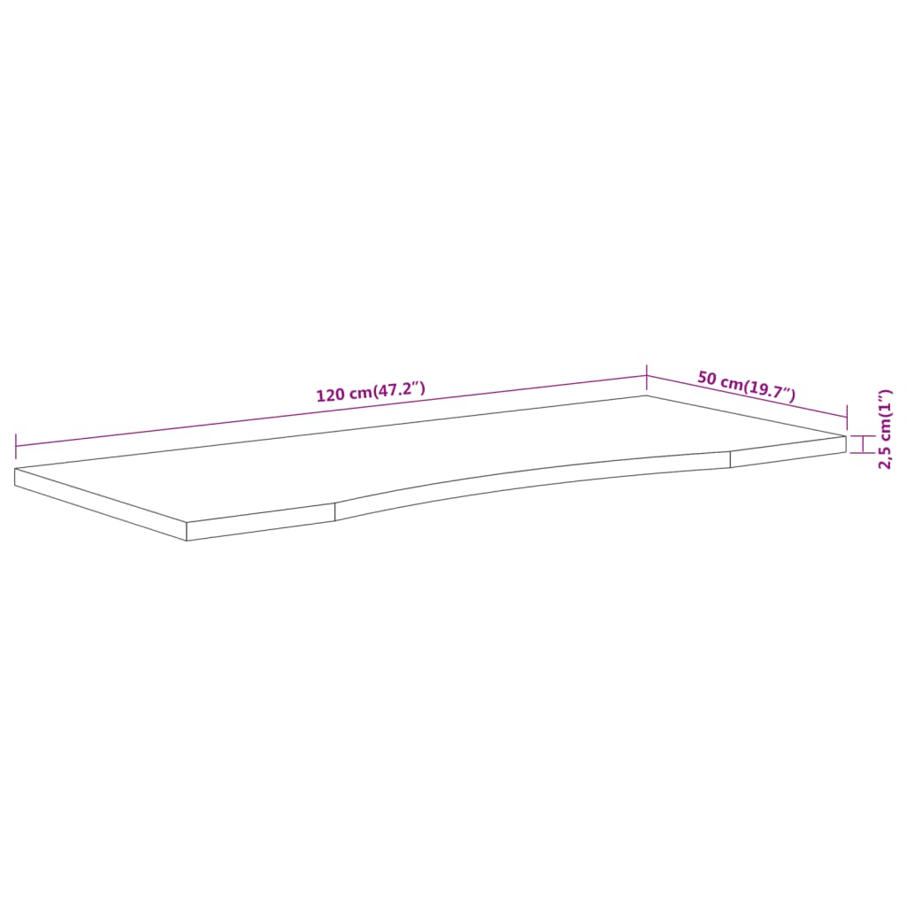 Escriptori rectangular Acacia 120x50x2.5 cm