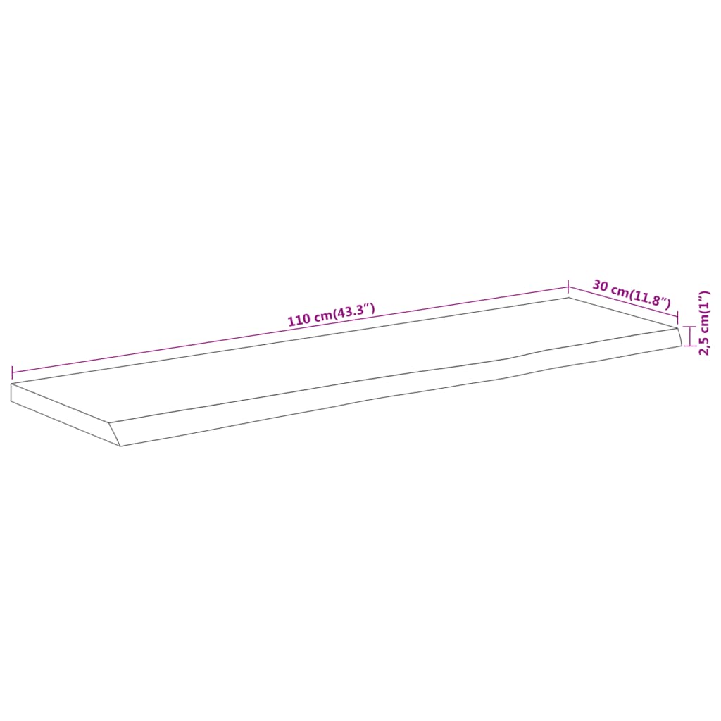 Recurso da parede retangular Edge viva 110x30x2,5cm