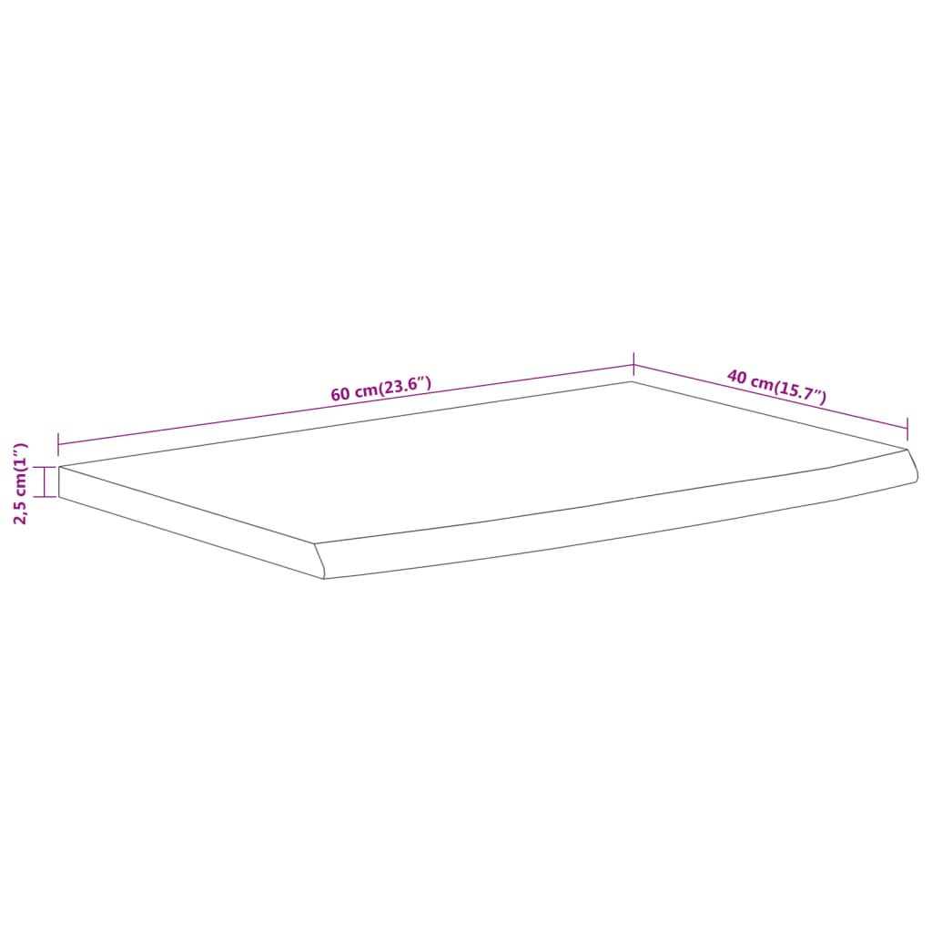 Refugi rectangular de paret Acacacia Vora 60x40x2,5 cm