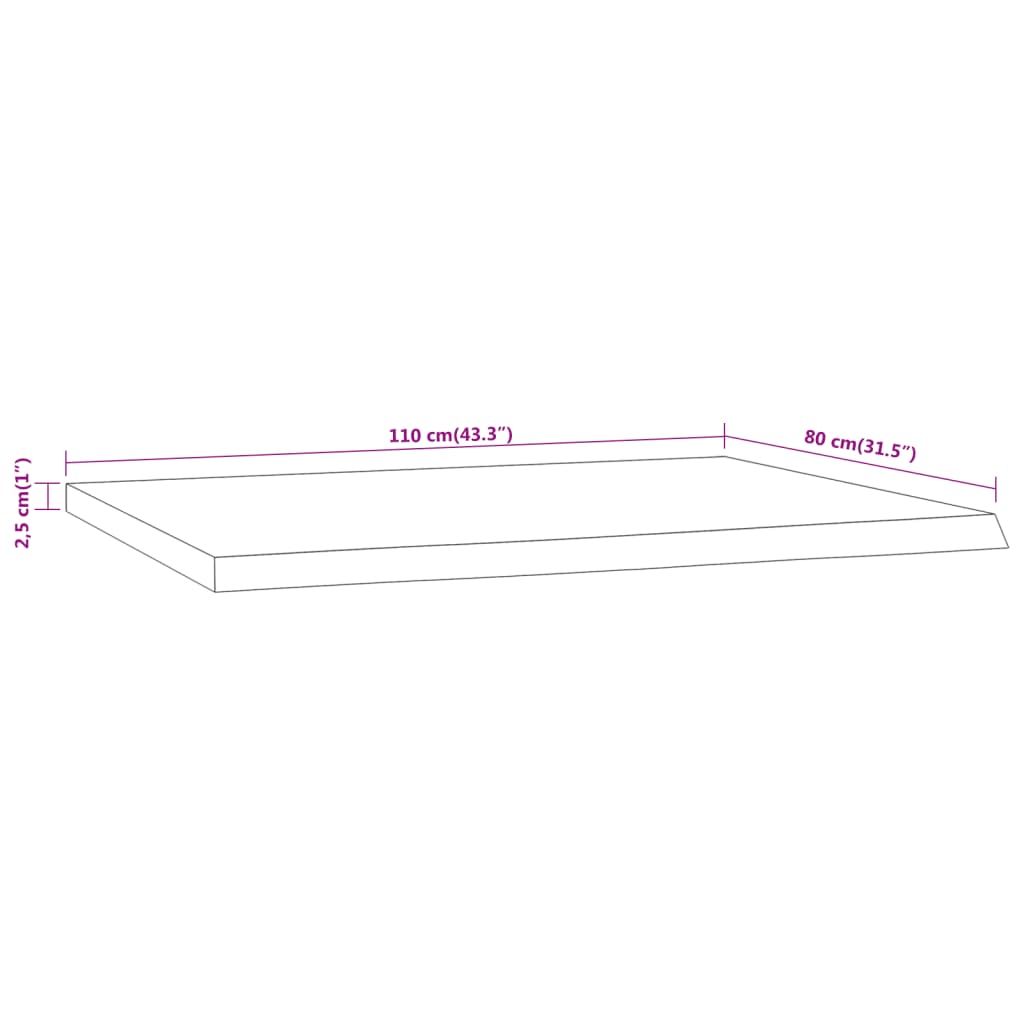 Tauler rectangular Acacia Fusta Living Edge 110x80x2.5 cm