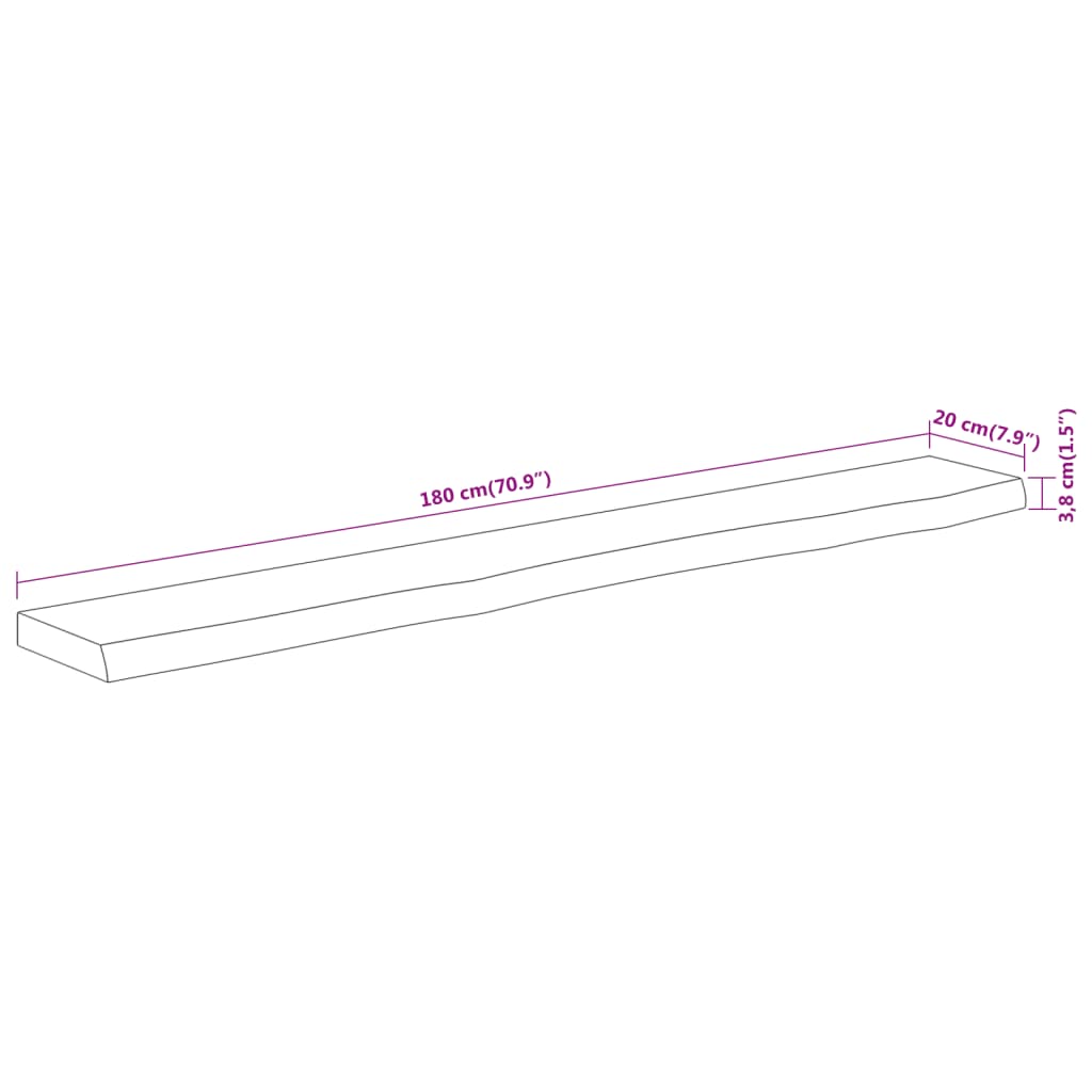 Recurso da parede retangular Edge viva 180x20x3.8cm