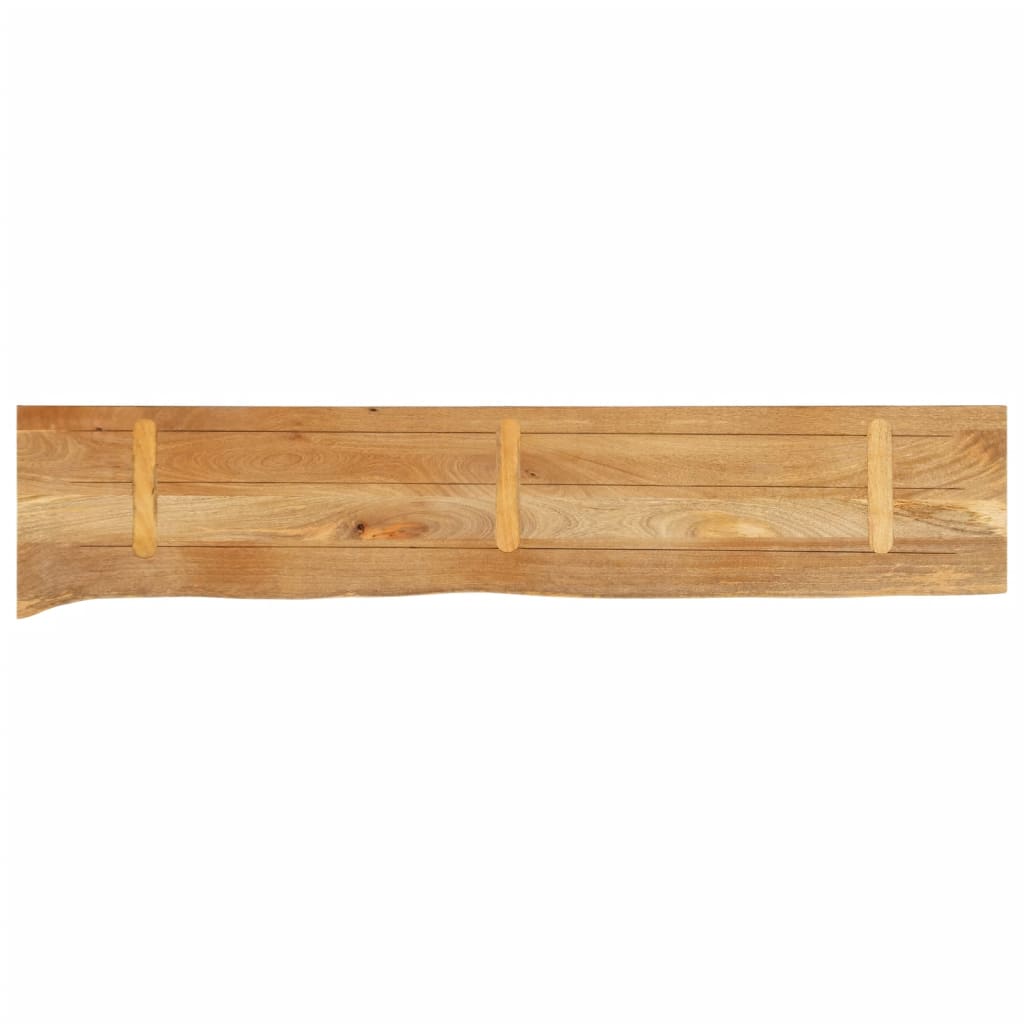 Plateau de table bord naturel bois de manguier massif 140x30x3,8 cm V2105 Vetonek