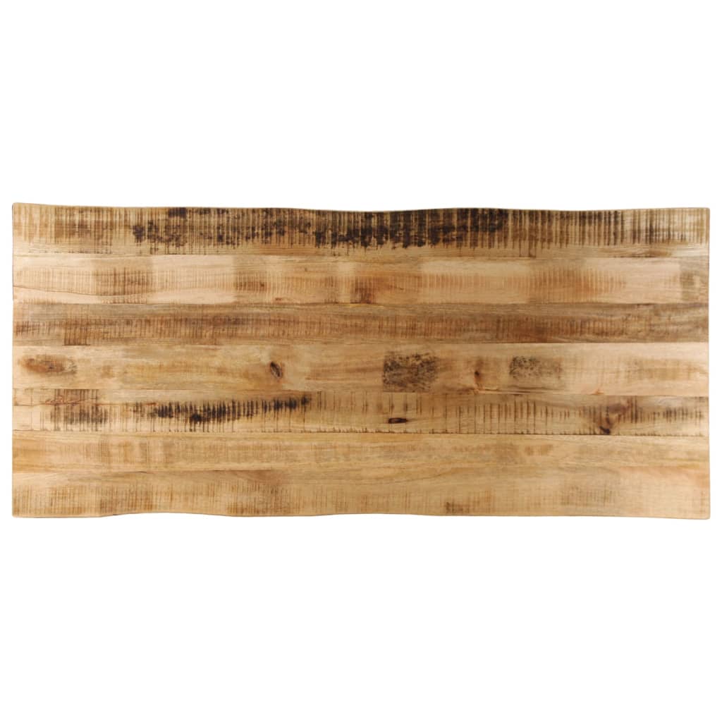 Vetonek Tablero de mesa borde natural madera maciza mango 140x60x3,8 cm