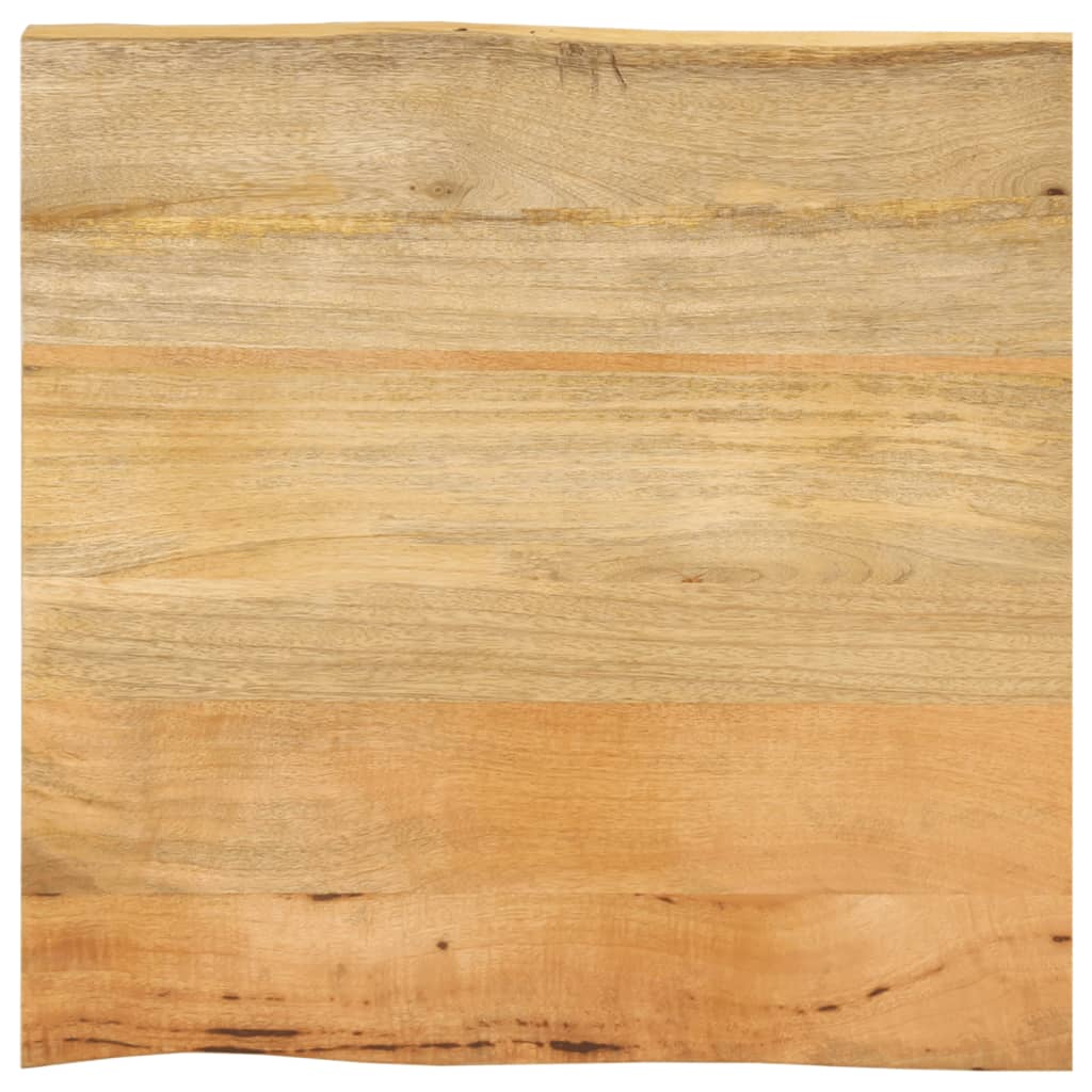 Vetonek Tablero de mesa borde natural madera maciza mango 40x40x3,8 cm