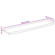 Plateau de table bord naturel bois de manguier massif 160x40x2,5 cm V4871 Vetonek