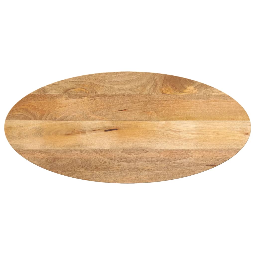 Vetonek Tablero de mesa ovalado madera maciza de mango 80x40x2,5 cm