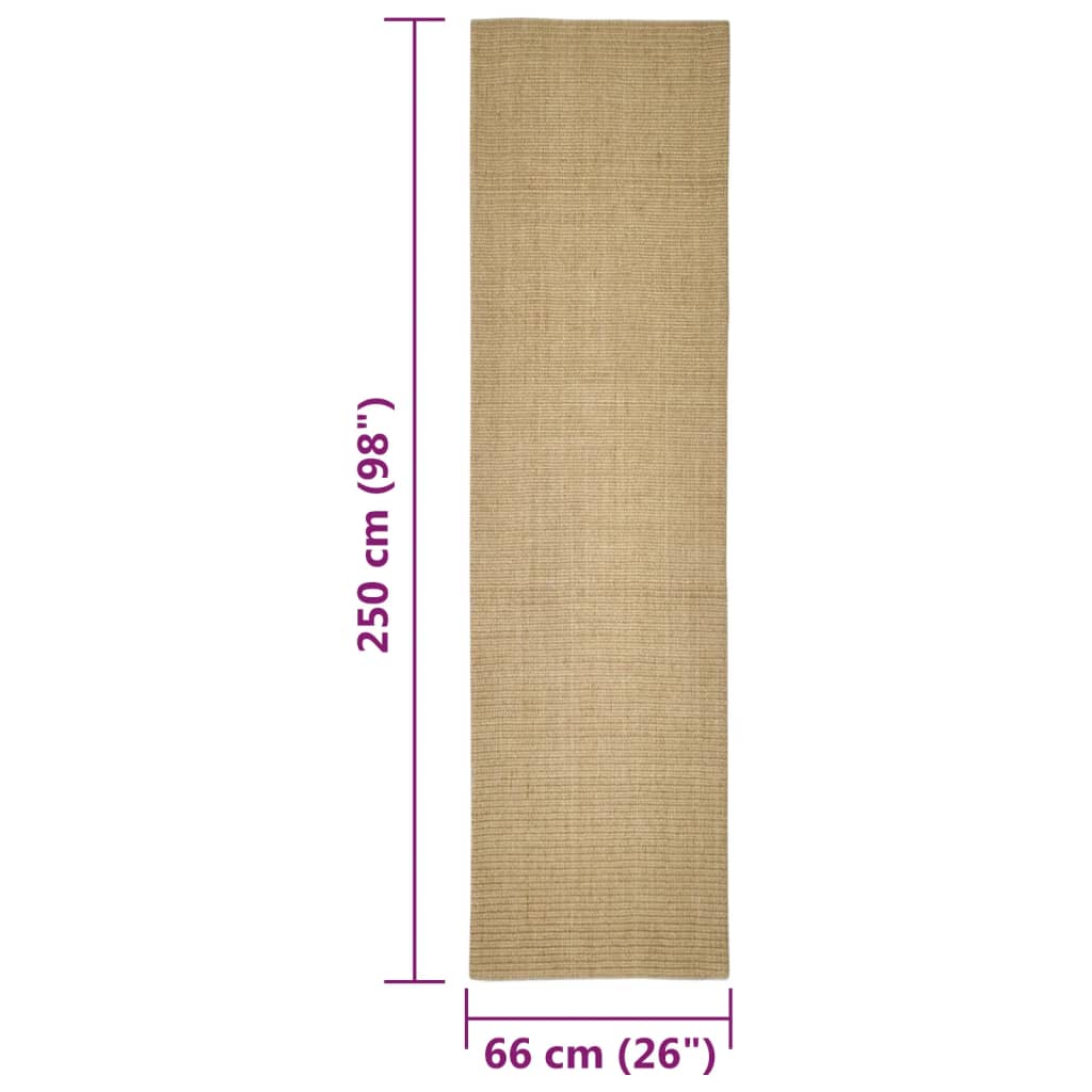 Alfombra de sisal para rascador 66x250 cm vidaXL