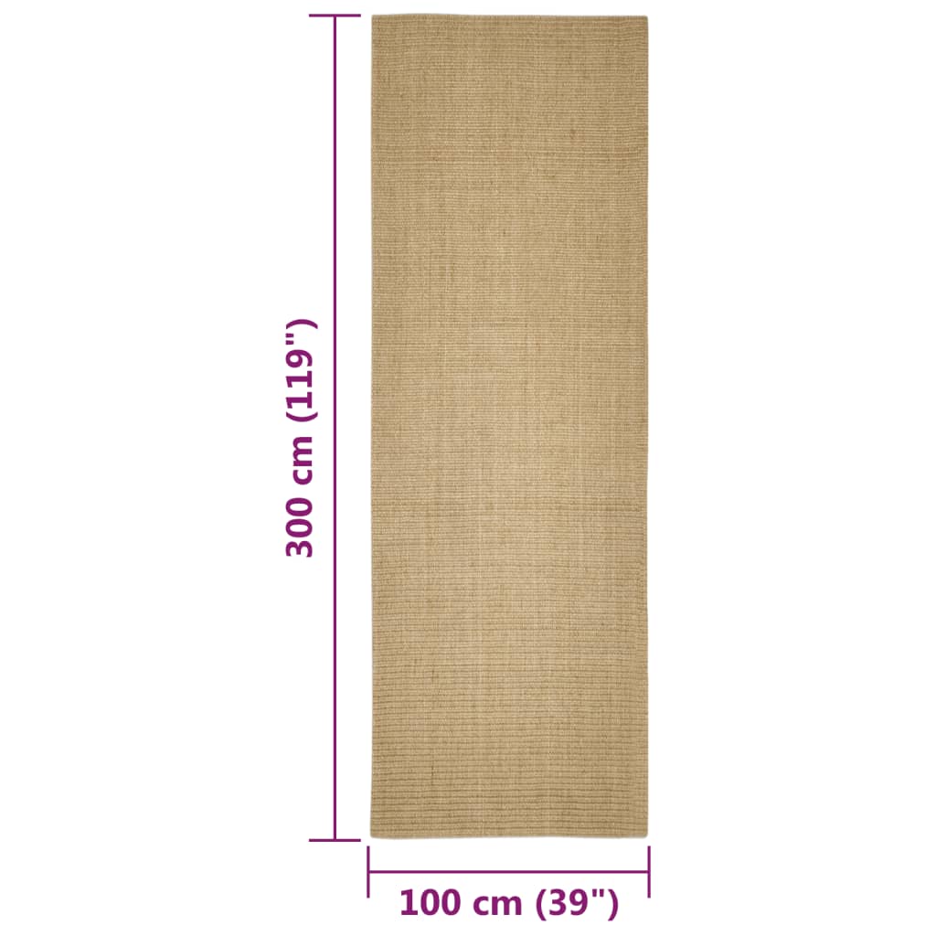 Alfombra de sisal para rascador 100x300 cm vidaXL