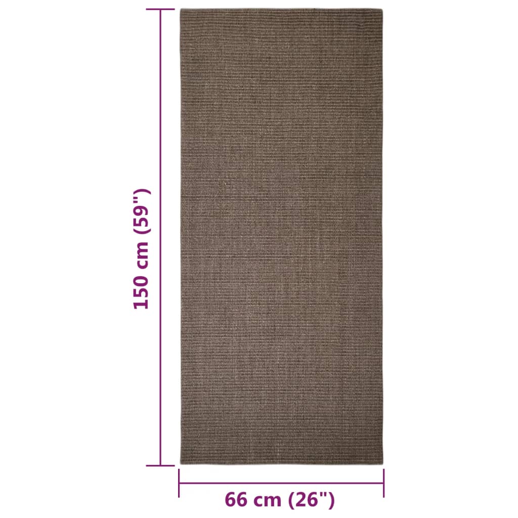 Alfombra de sisal para rascador marrón 66x150 cm vidaXL