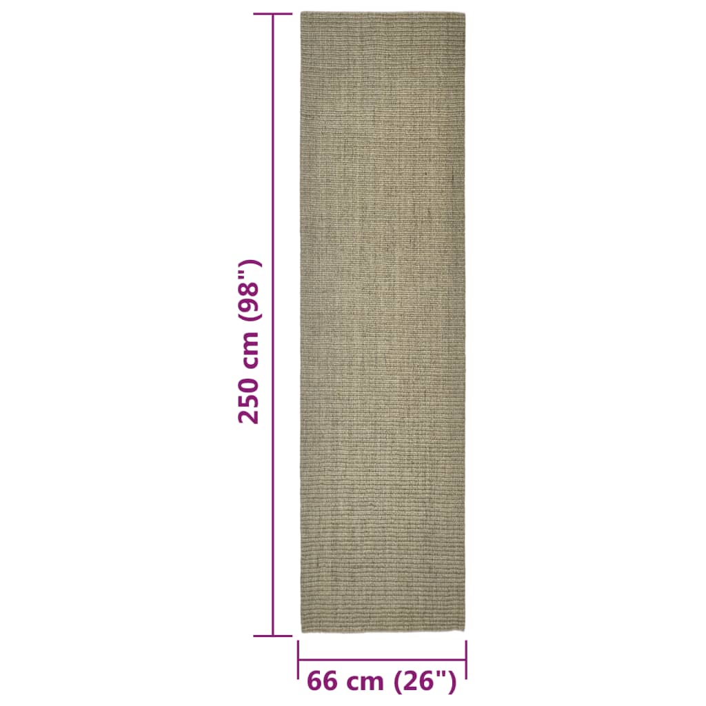 Alfombra de sisal para rascador gris taupe 66x250 cm vidaXL