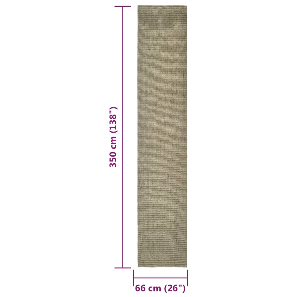 Alfombra de sisal para rascador gris taupe 66x350 cm vidaXL