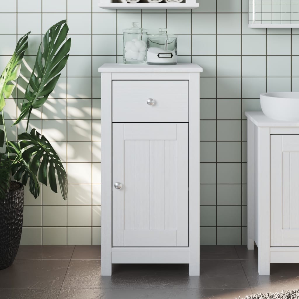 Mueble de baño berg madera maciza de pino blanco 40x34x80 cm v5089 Vetonek