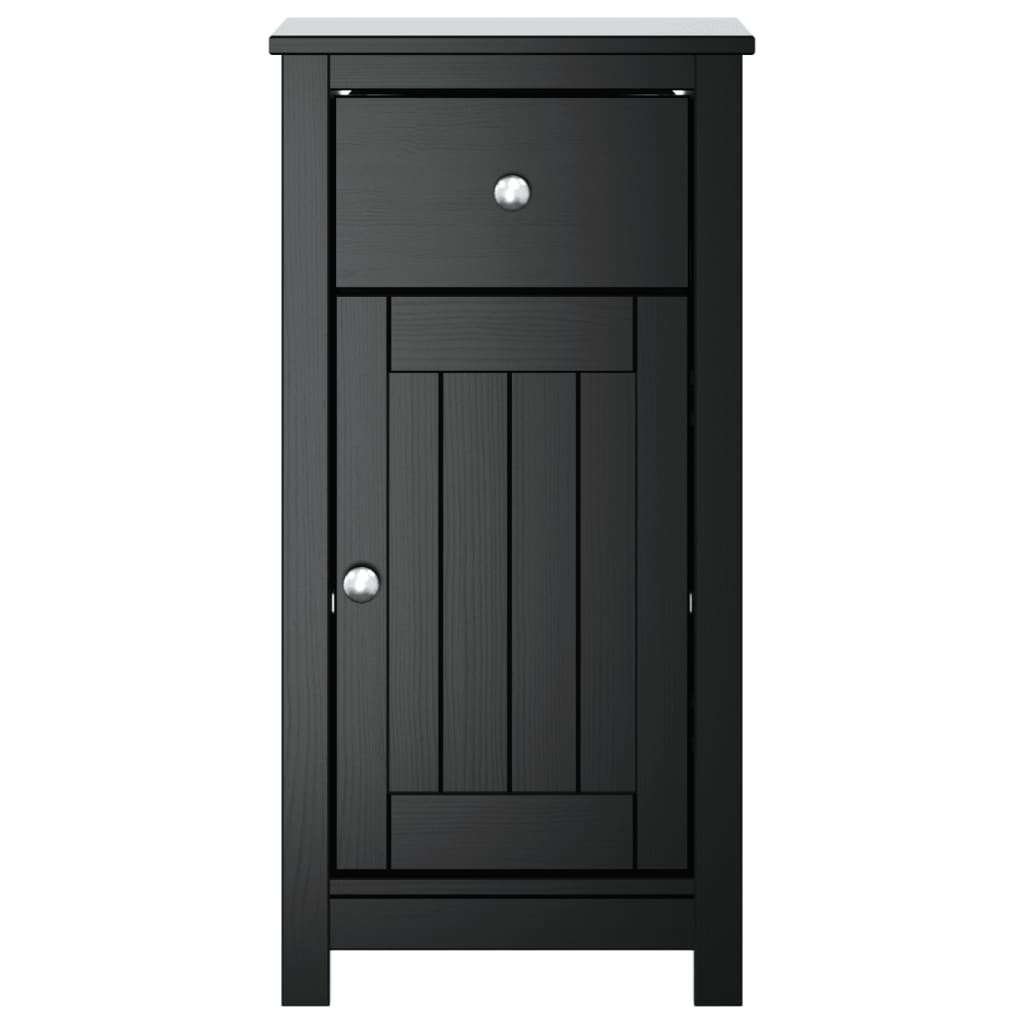 Mueble de baño BERG madera maciza de pino negro 40x34x80 cm - Vetonek