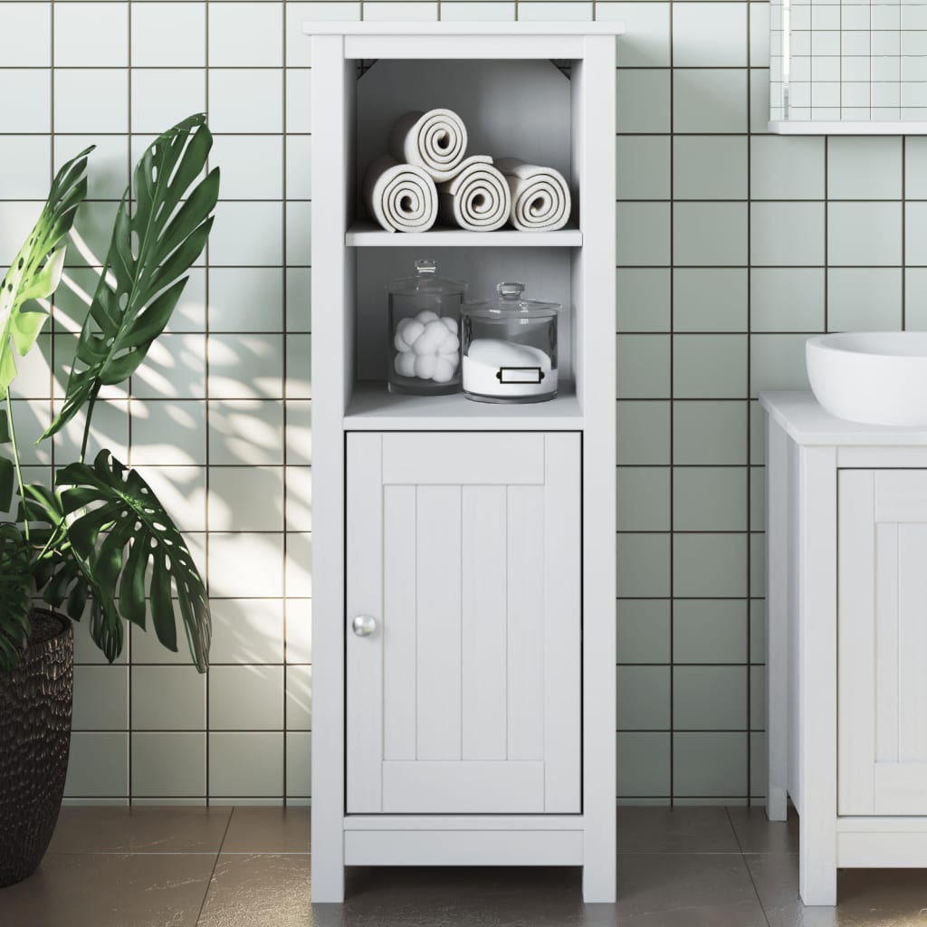 Vetonek Mueble de baño BERG madera maciza de pino blanco 40x34x110 cm