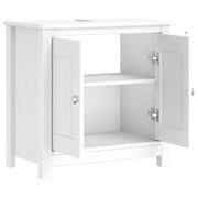 Mueble de lavabo baño berg madera maciza pino blanco 60x34x59cm v5201 - Vetonek