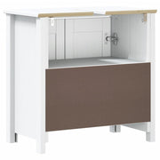 Mueble de lavabo baño berg madera maciza pino blanco 60x34x59cm v5201 - Vetonek