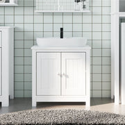 Mueble de lavabo baño berg madera maciza pino blanco 60x34x59cm v5201 Vetonek